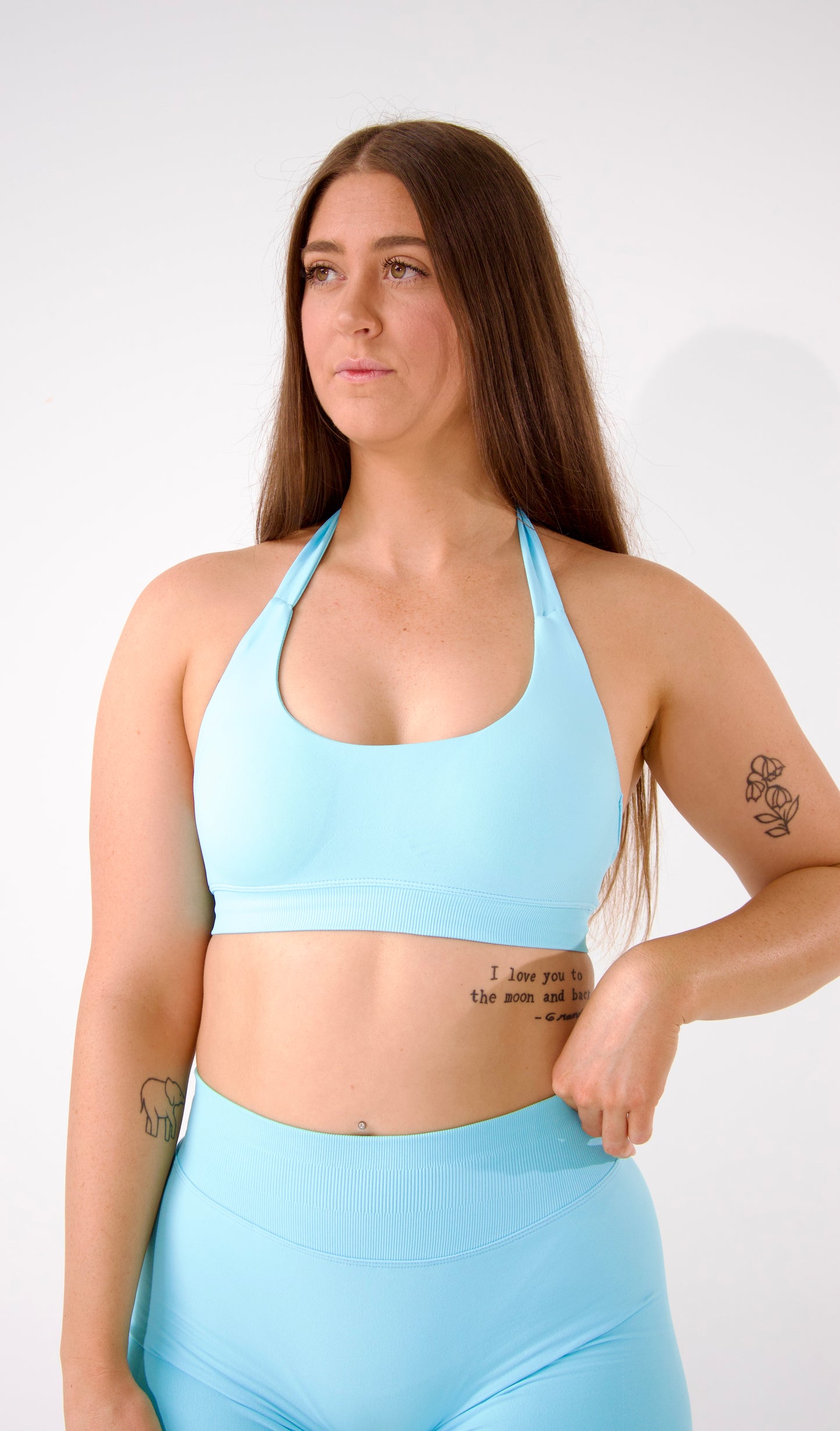 Align Halter Crop - Arctic Blue