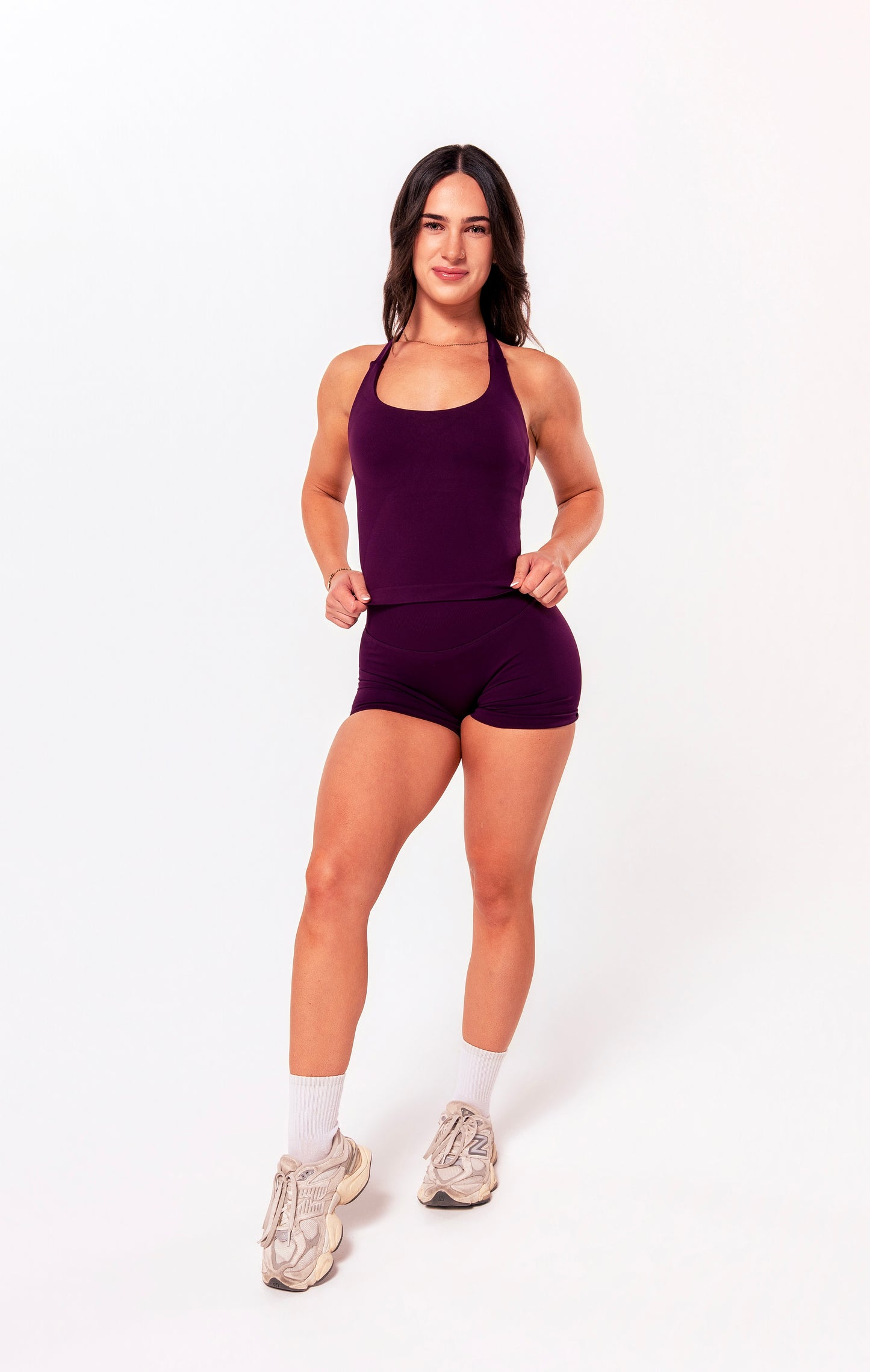Align Halter Singlet - Mulberry